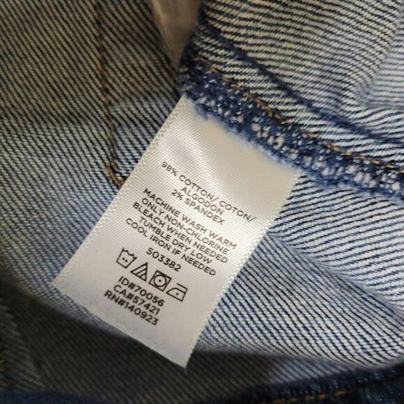 Loft Jean Mini Skirt Size 0 Womens Blue Denim Button Front High Rise Medium Wash - Picture 14 of 14